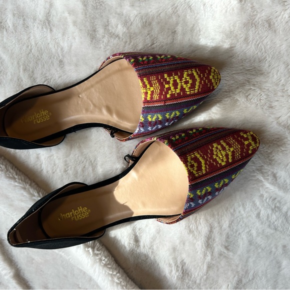 Colorful Patterned D’orsay Flats, Size 8 - Picture 7 of 11
